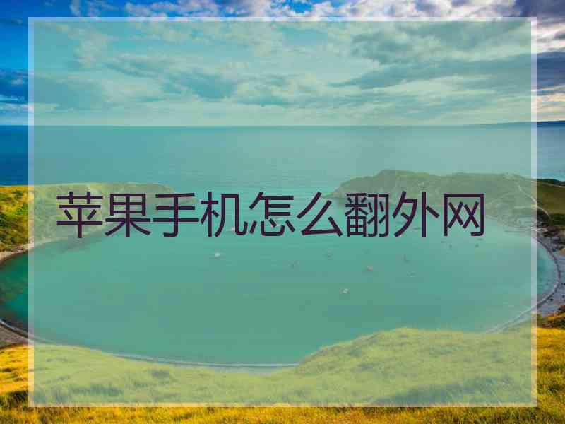 苹果手机怎么翻外网