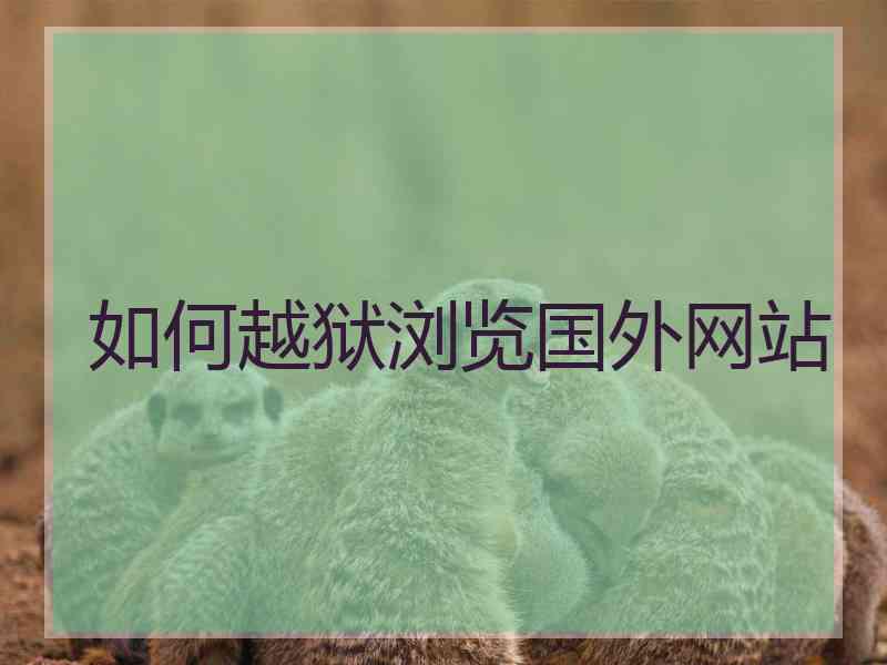 如何越狱浏览国外网站