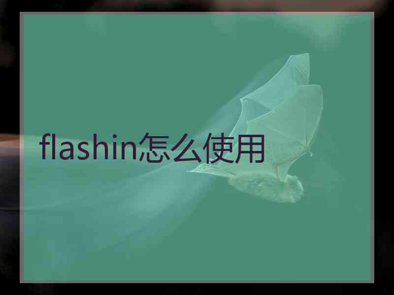 flashin怎么使用